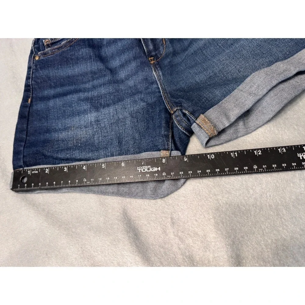 Wonder Nation Denim‎ Shorts Cuffed Dark Wash Adjustable Waist Girls Size 14